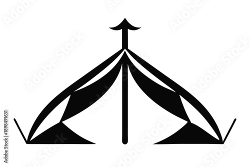 tent peg line art silhouette vector illustration
