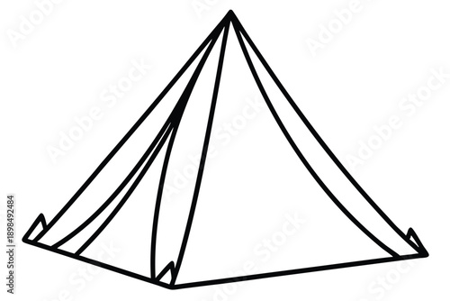 tent peg line art silhouette vector illustration