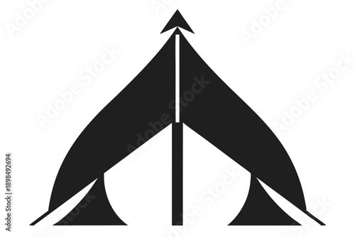 tent peg line art silhouette vector illustration