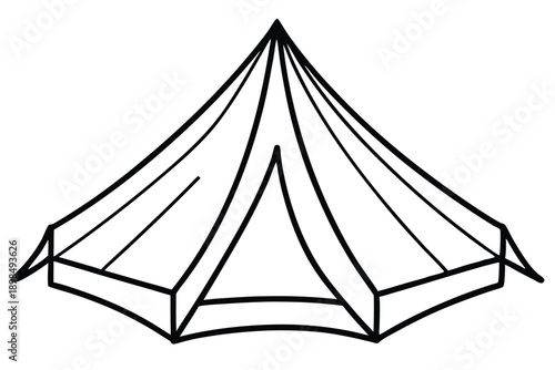tent peg line art silhouette vector illustration