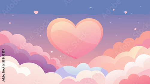 pink hearts on blue background