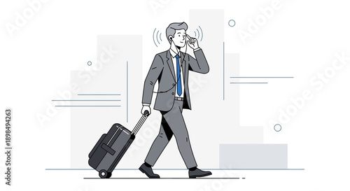 Business Travel and Connectivity Illustration