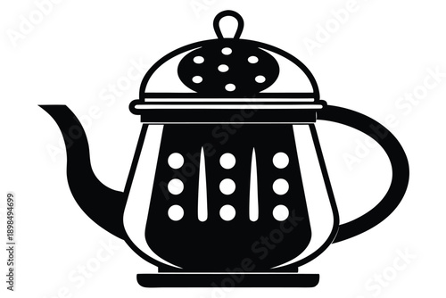 tea infuser line art silhouette vector illustration