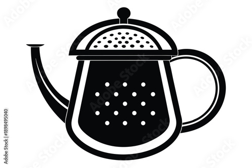 tea infuser line art silhouette vector illustration