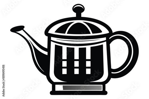 tea infuser line art silhouette vector illustration