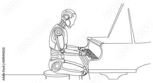 Robot playing piano for music education, entertainment industry, and innovative technology presentations