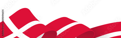 Denmark flag border, Danish background, waving flag banner
