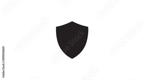 Minimalist Black Shield Icon Vector on White Background