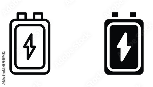Battery icon set. Vector illustration for web design. Isolated on white background.