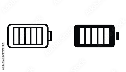 Battery icon set. Vector illustration for web design. Isolated on white background.