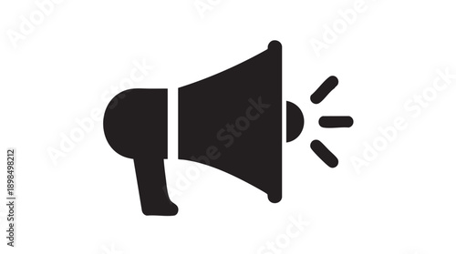 Black Megaphone Announcement Icon Vector