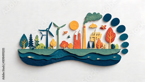 Carbon footprint, clean energy, sustainability, transition to renewable energy, environmental policy, and solutions to carbon emissions problems to achieve net-zero emissions goals. Corporate conserva