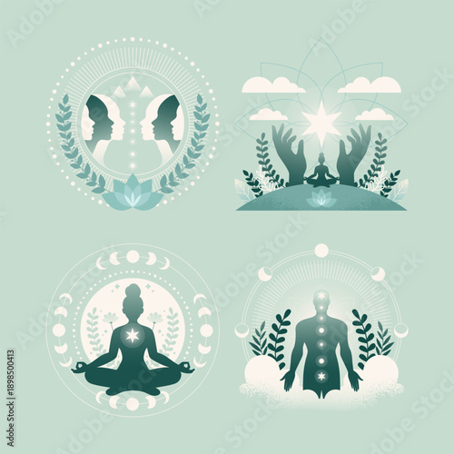 Energy healing meditation mini composition set