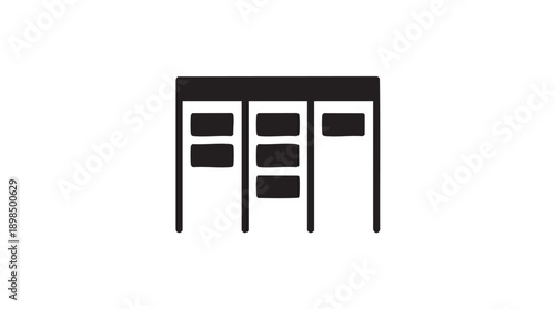 Black Kanban Board Icon Vector