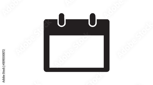 Black Calendar Icon with Blank White Space