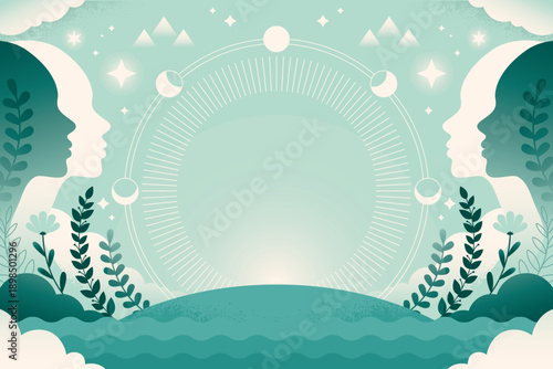 Abstract energy meridian spiritual background illustration