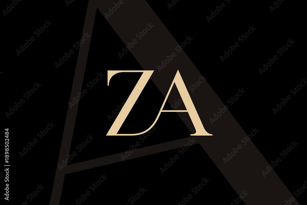 Fototapeta premium ZA or AZ letter logo icon design. Classic style luxury initials monogram.