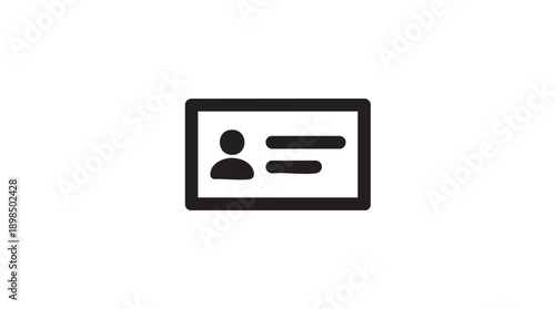 Black Outline Identity Card Icon Vector