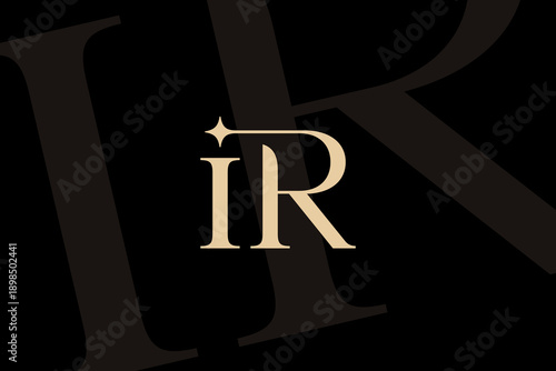 IR or RI letter logo icon design. Classic style luxury initials monogram.