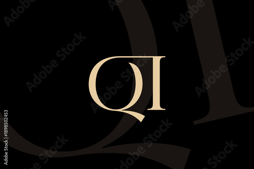 QI or IQ letter logo icon design. Classic style luxury initials monogram.
