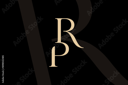 RP or PR letter logo icon design. Classic style luxury initials monogram.