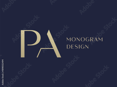 PA letter logo icon design. Classic style luxury initials monogram.