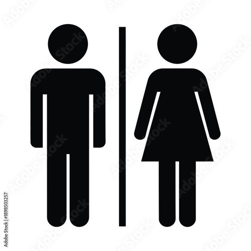 Male and Female Restroom Sign Vector Symbol for Public Toilet and Bathroom