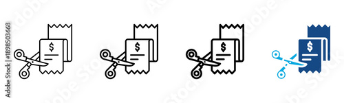 Expenses Icon Different Style Outline Collection Set Vector Illustration
