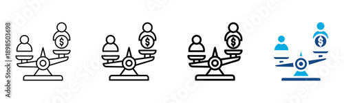 Inquality Icon Different Style Outline Collection Set Vector Illustration
