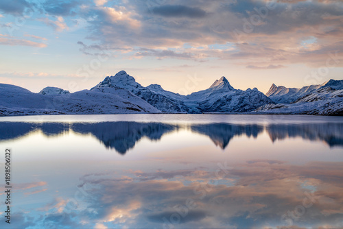 Obraz na płótnie Lake Bachalpsee, Switzerland at Dawn