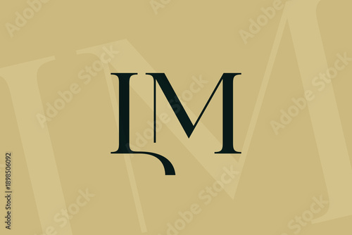 LM or ML letter logo icon design. Classic style luxury initials monogram.