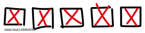 Hand drawn cross mark checkbox icon illustration design