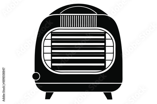 space heater line art silhouette vector illustration