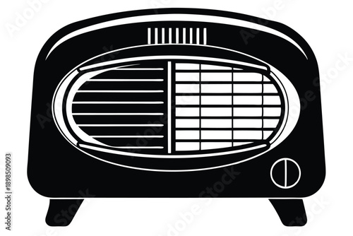 space heater line art silhouette vector illustration