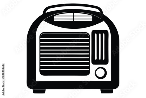 space heater line art silhouette vector illustration