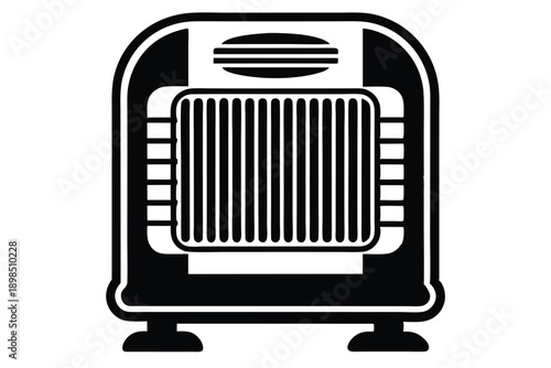 space heater line art silhouette vector illustration