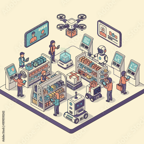 Warehouse Workers Managing Inventory with Technology.