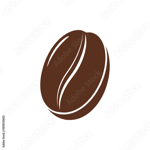 Coffee Bean Illustration on White Background.