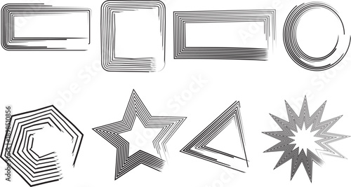 Collection of various shaped frames and stars