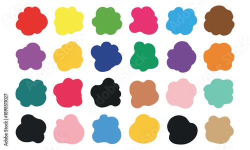 Colorful abstract shapes in various hues for design and artistic purposes easily customizable