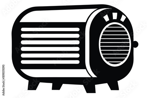 space heater line art silhouette vector illustration