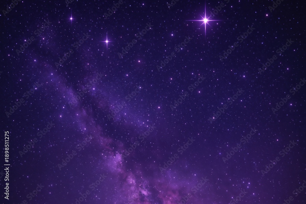 Fototapeta premium Stunning cosmic purple starry night background