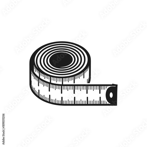Measuring Tape Illustration Rolled Up.