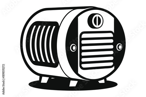 space heater line art silhouette vector illustration