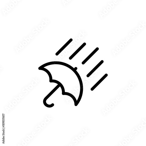 シンプルな線画の天気アイコン 豪雨