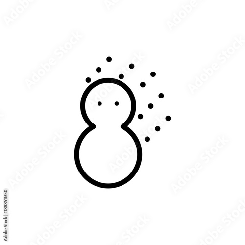 シンプルな線画の天気アイコン 豪雪