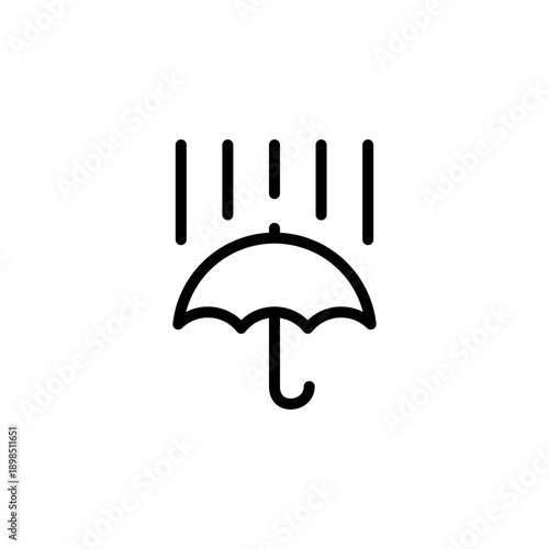 シンプルな線画の天気アイコン 降雨