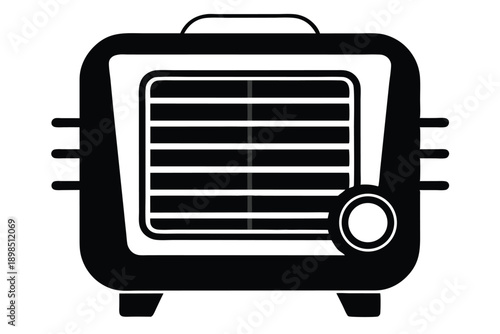 space heater line art silhouette vector illustration