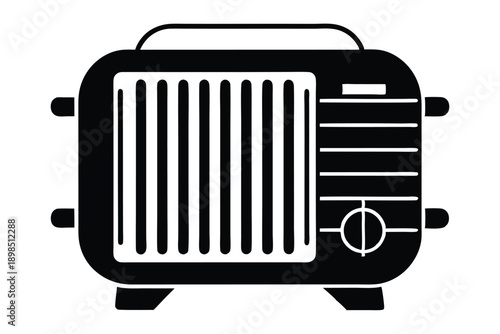 space heater line art silhouette vector illustration