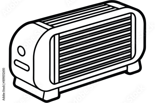 space heater line art silhouette vector illustration